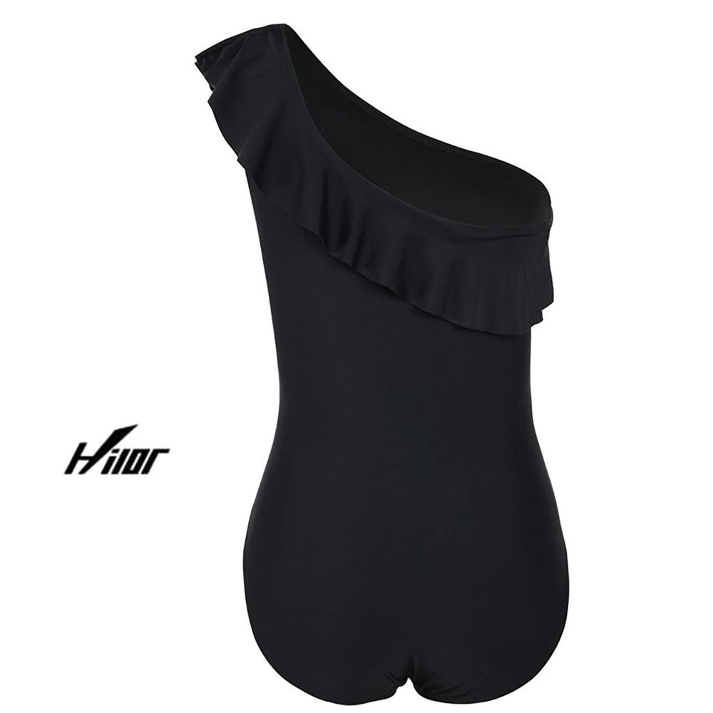 HILOR One Shoulder Asymmetric Ruffle Swimsuit   NEW WITH TAGS! - Picture 8 of 16